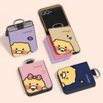 [S2B] KAKAO FRIENDS CHOONSIK Magnetic Door Bumper Wallet Card Case Compatible with Galaxy Z Flip 6 – Dual-Layer Protection, Card Storage (2), Smart Ring - Made in Korea